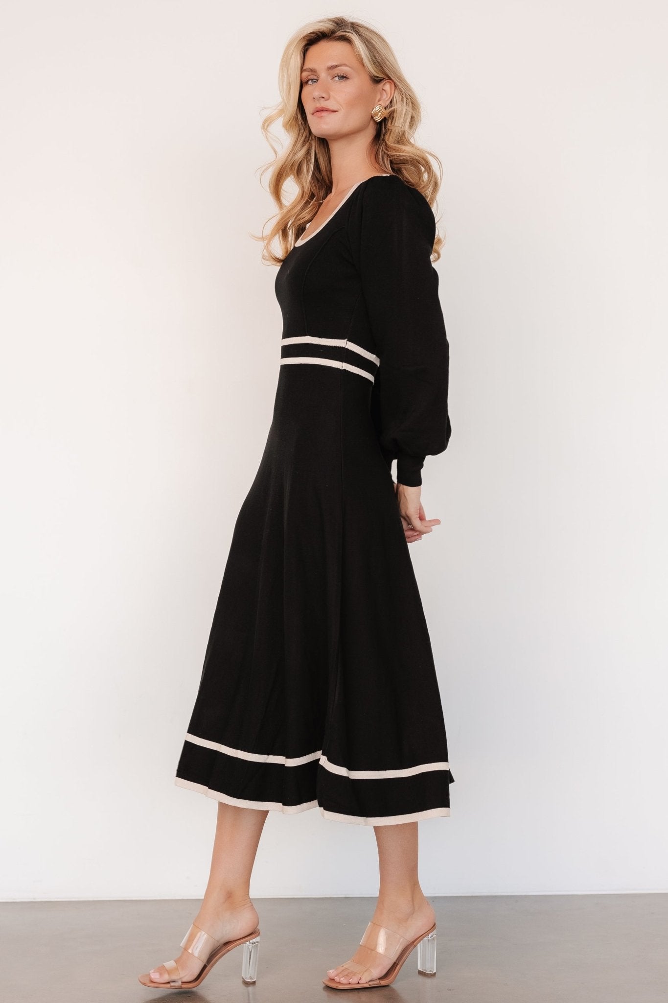 Winslet Knit Dress | Black + Cream - Baltic Born