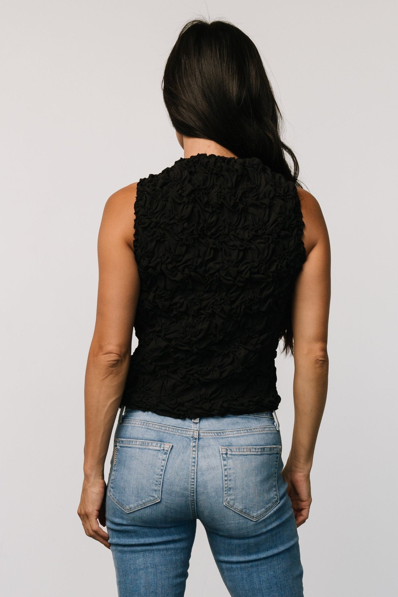 Wyn Textured Tank Top | Black - Baltic Born