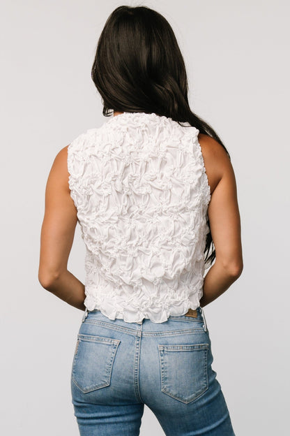 Wyn Textured Tank Top | White - Baltic Born