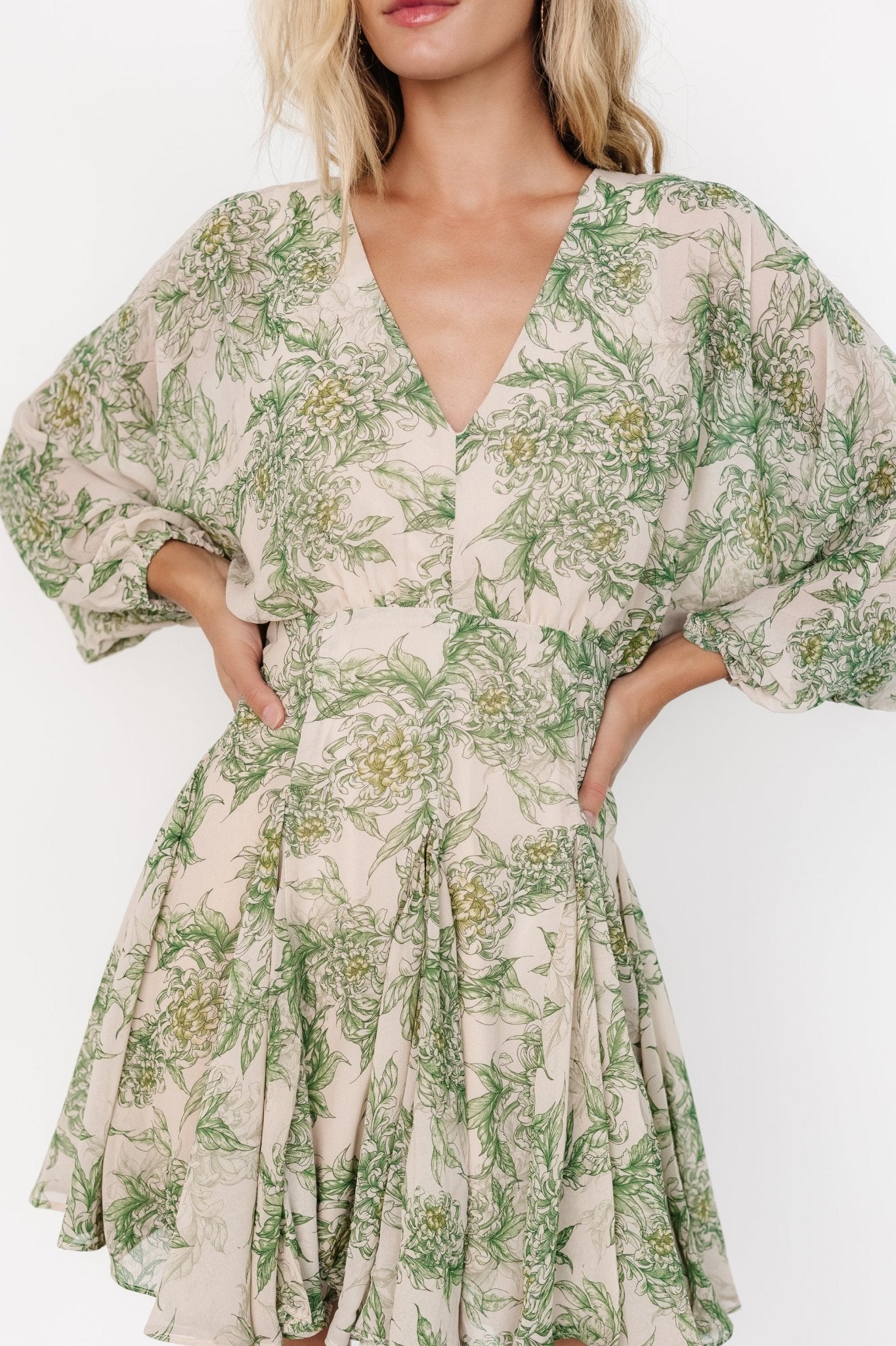 Yves Short Dress | Green print - Baltic Born