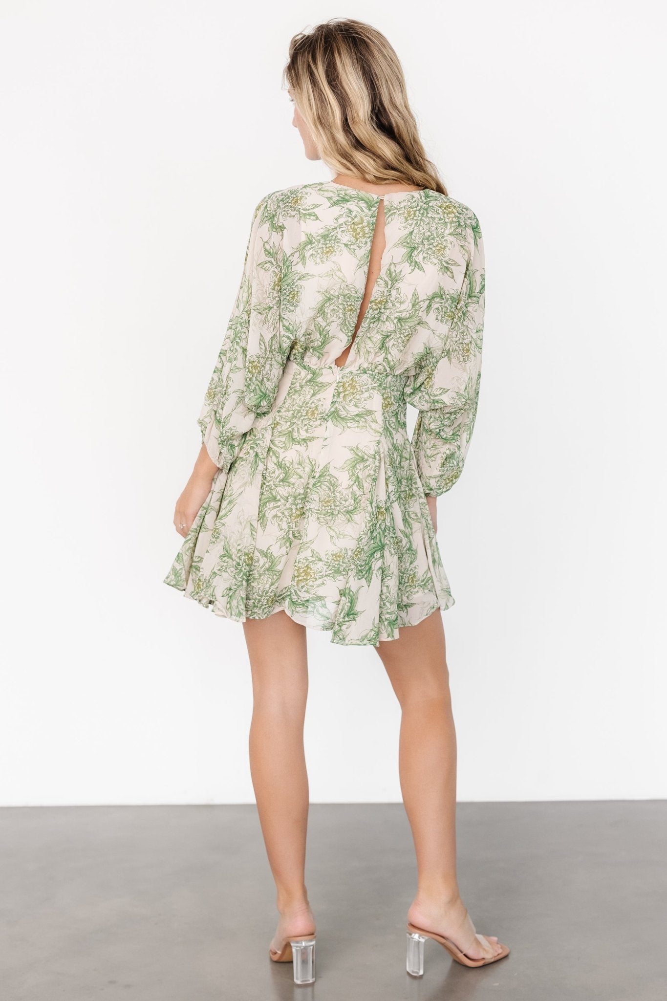 Yves Short Dress | Green print - Baltic Born