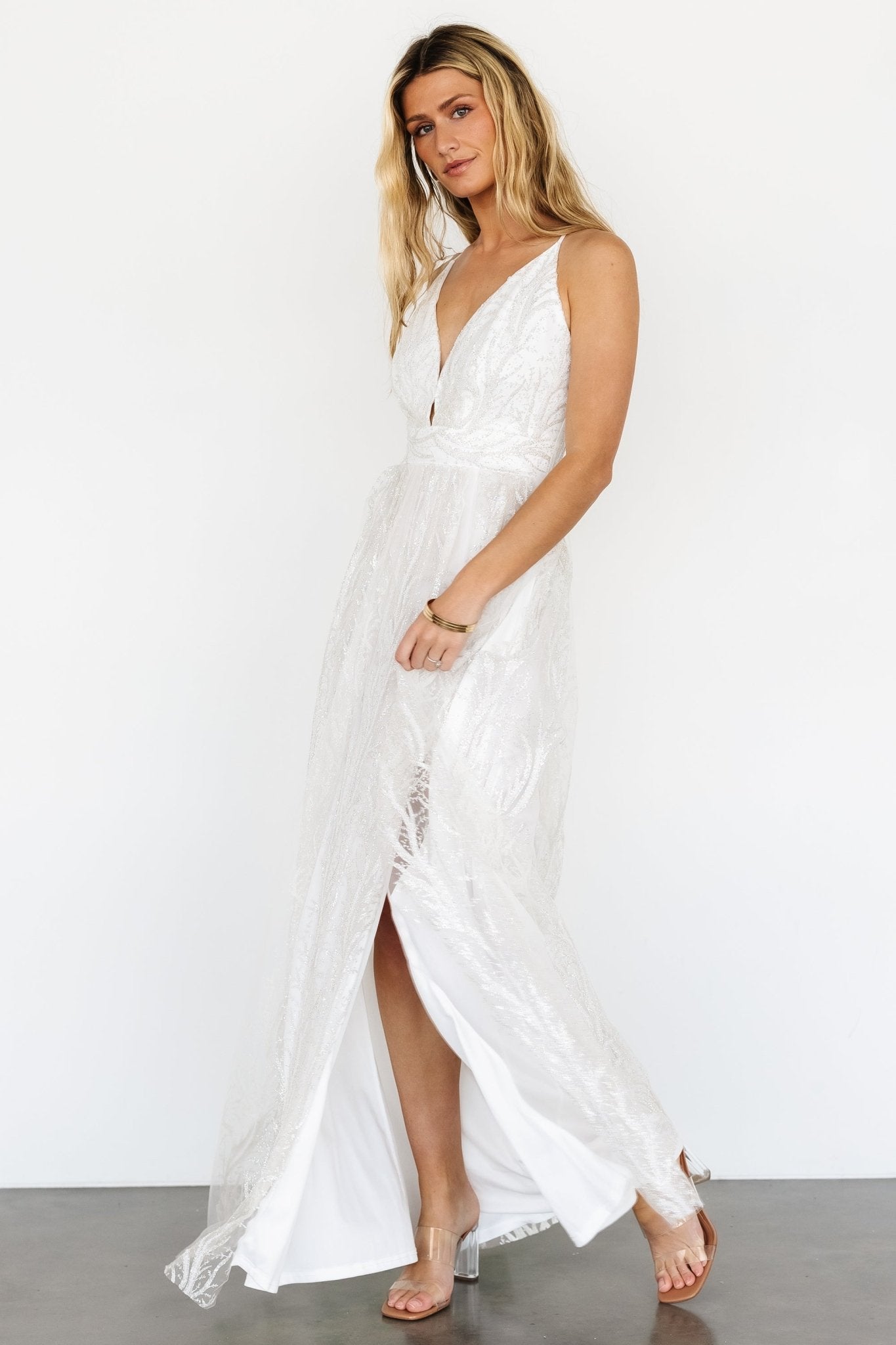 Zayla Shimmer Gown | White - Baltic Born