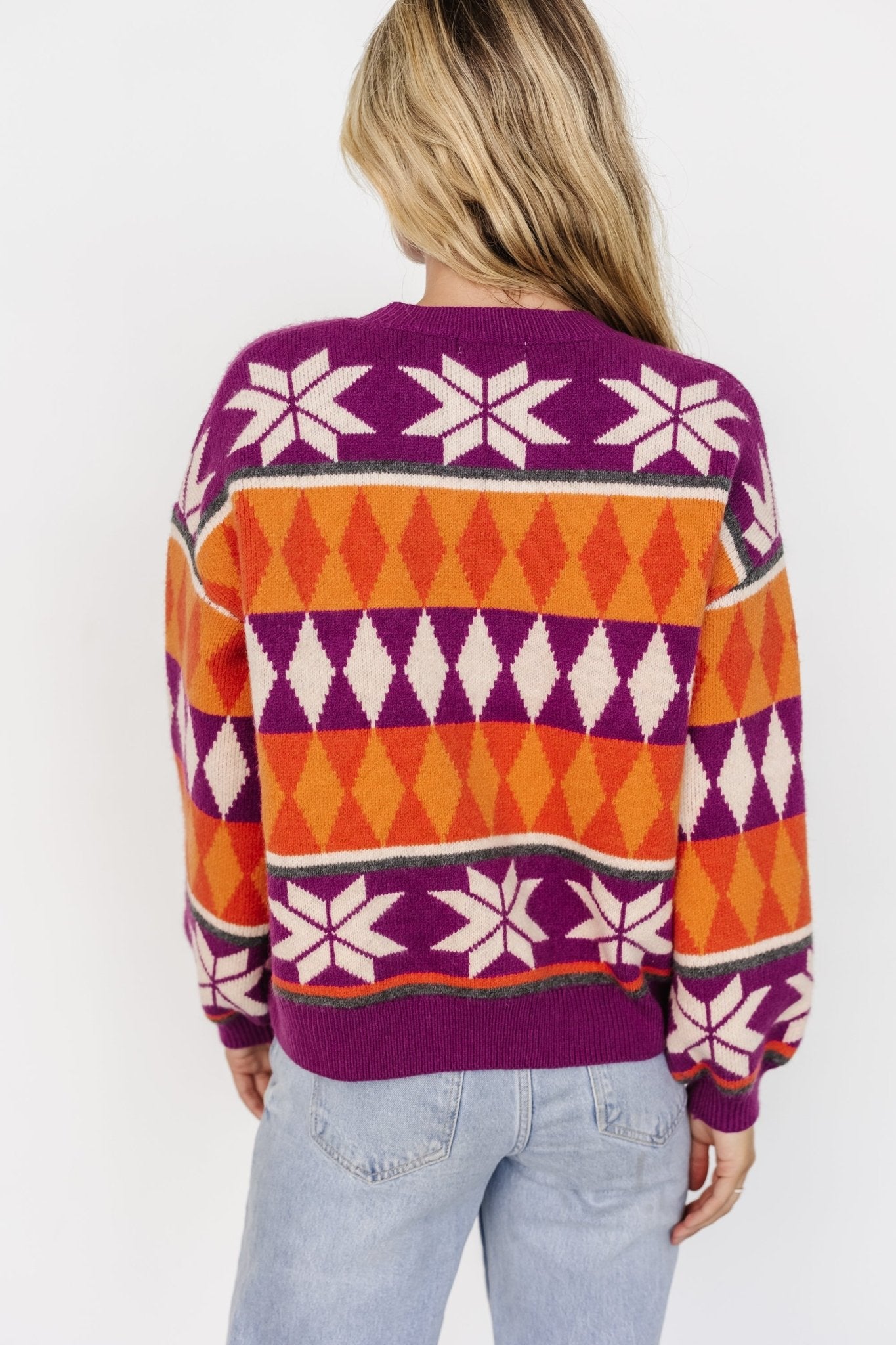 Zermatt Sweater | Magenta + Orange Print - Baltic Born