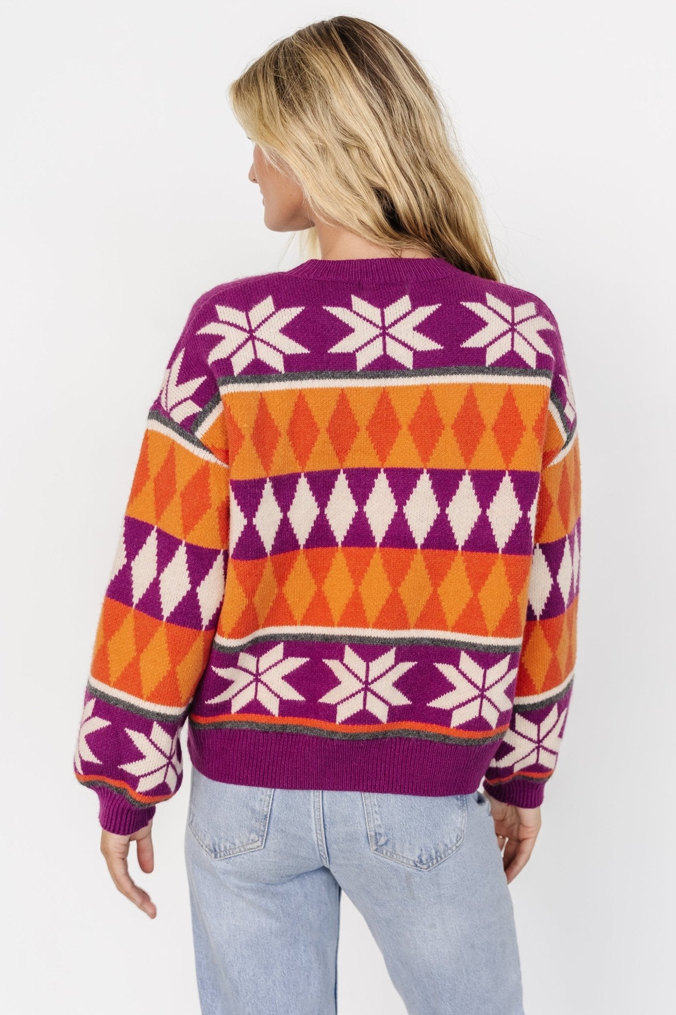 Zermatt Sweater | Magenta + Orange Print - Baltic Born