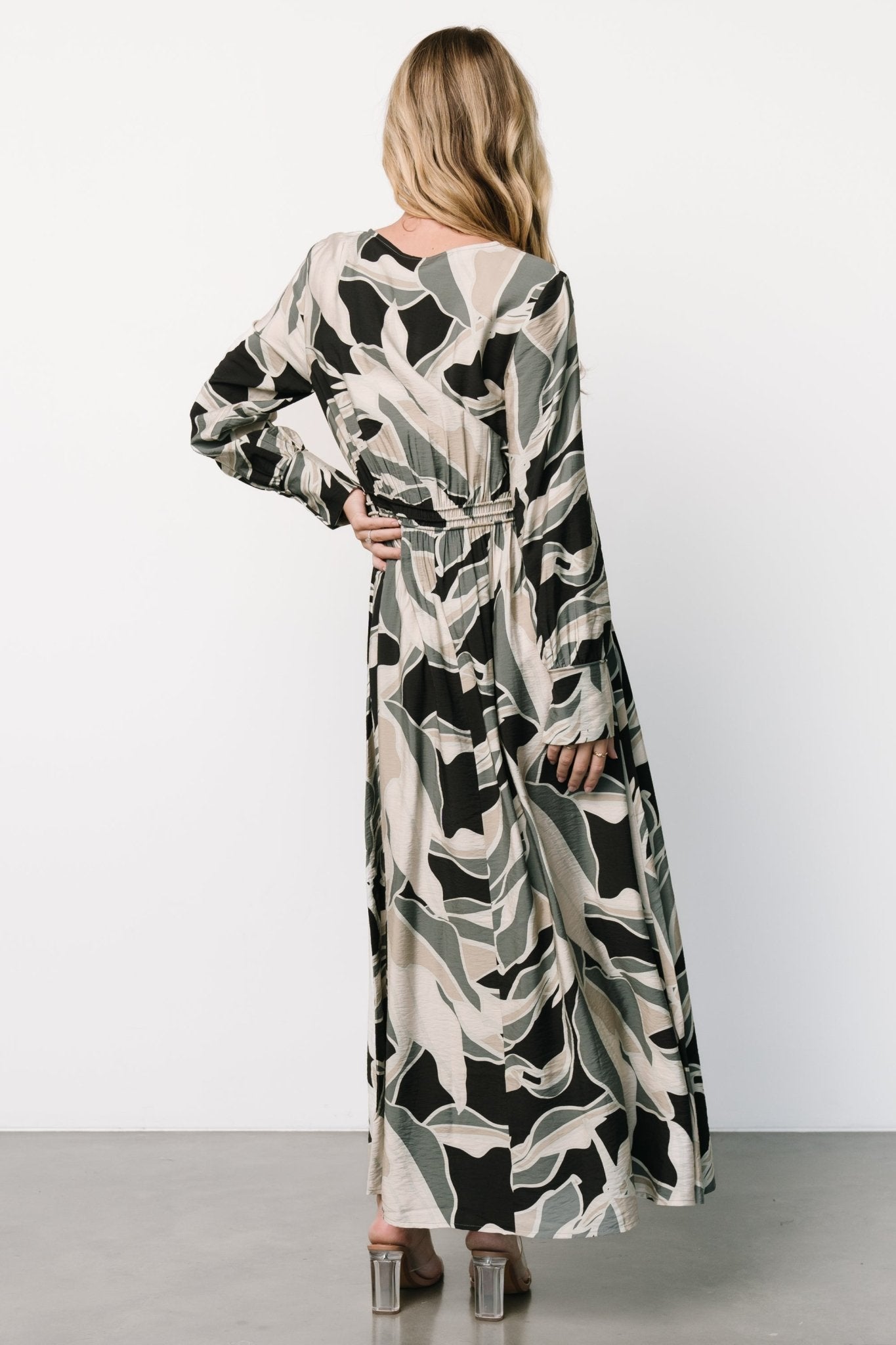 Zinnia Maxi Dress | Black + Eucalyptus Print - Baltic Born