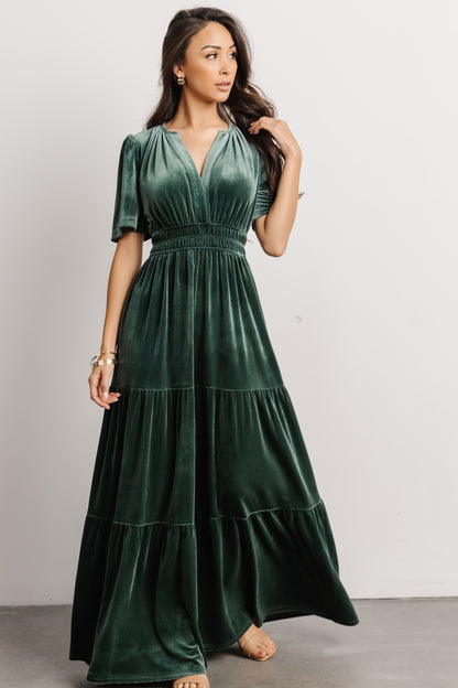 Artemis Velvet Maxi Dress | Deep Lagoon