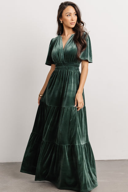 Artemis Velvet Maxi Dress | Deep Lagoon