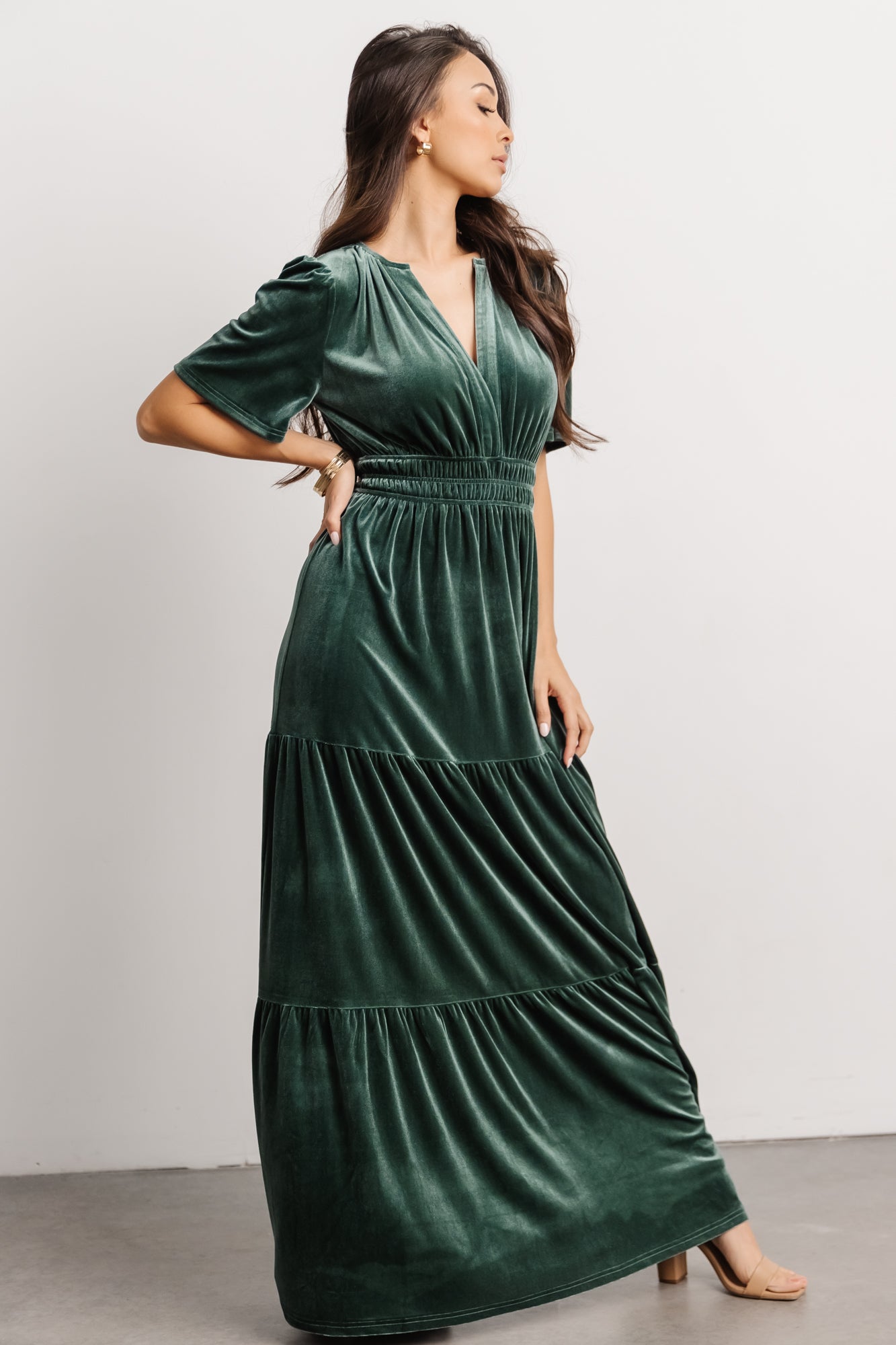 Artemis Velvet Maxi Dress | Deep Lagoon