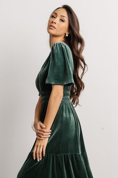 Artemis Velvet Maxi Dress | Deep Lagoon