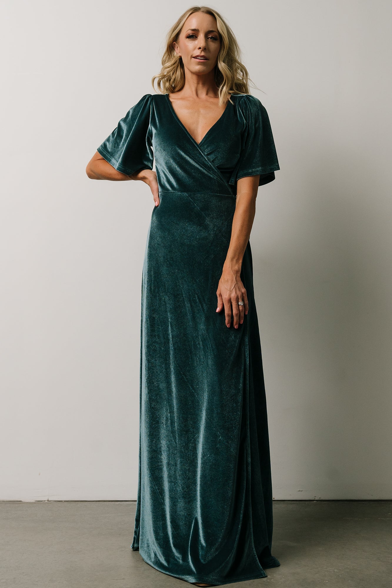 Meghan Velvet Wrap Maxi Dress | Persian Blue