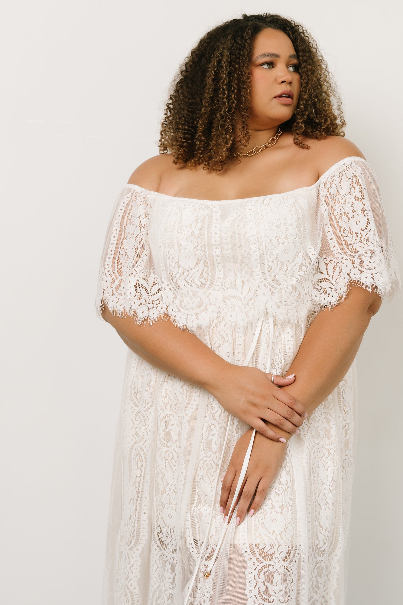 Caroline Lace Maxi Dress | Off White