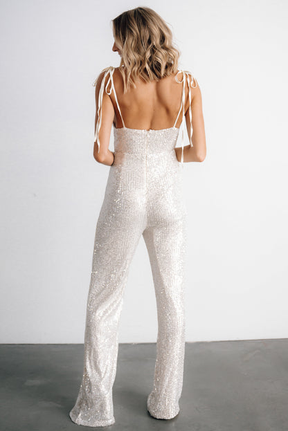 Willett Sequin Jumpsuit | Cream