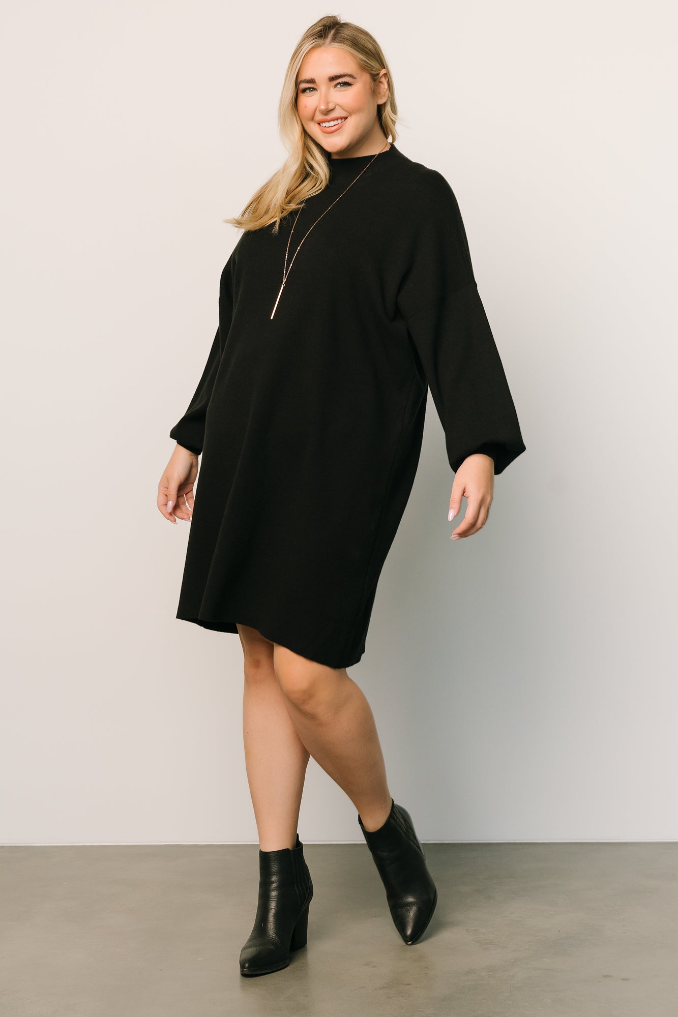 black turtleneck dress short Jennings Sweater 071126MD-45% Cool iron Jessica Angel 2560 Long Neck Size:19