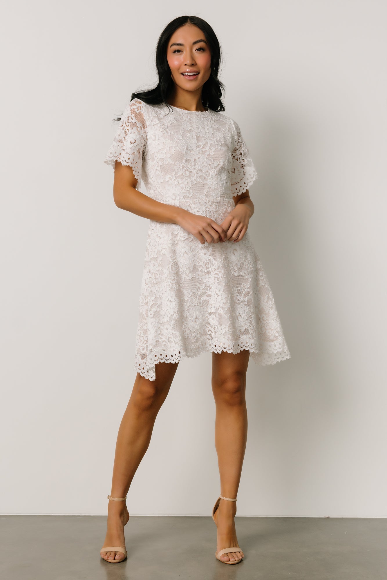 Aasha Lace Short Dress | Off White - Baltic Born