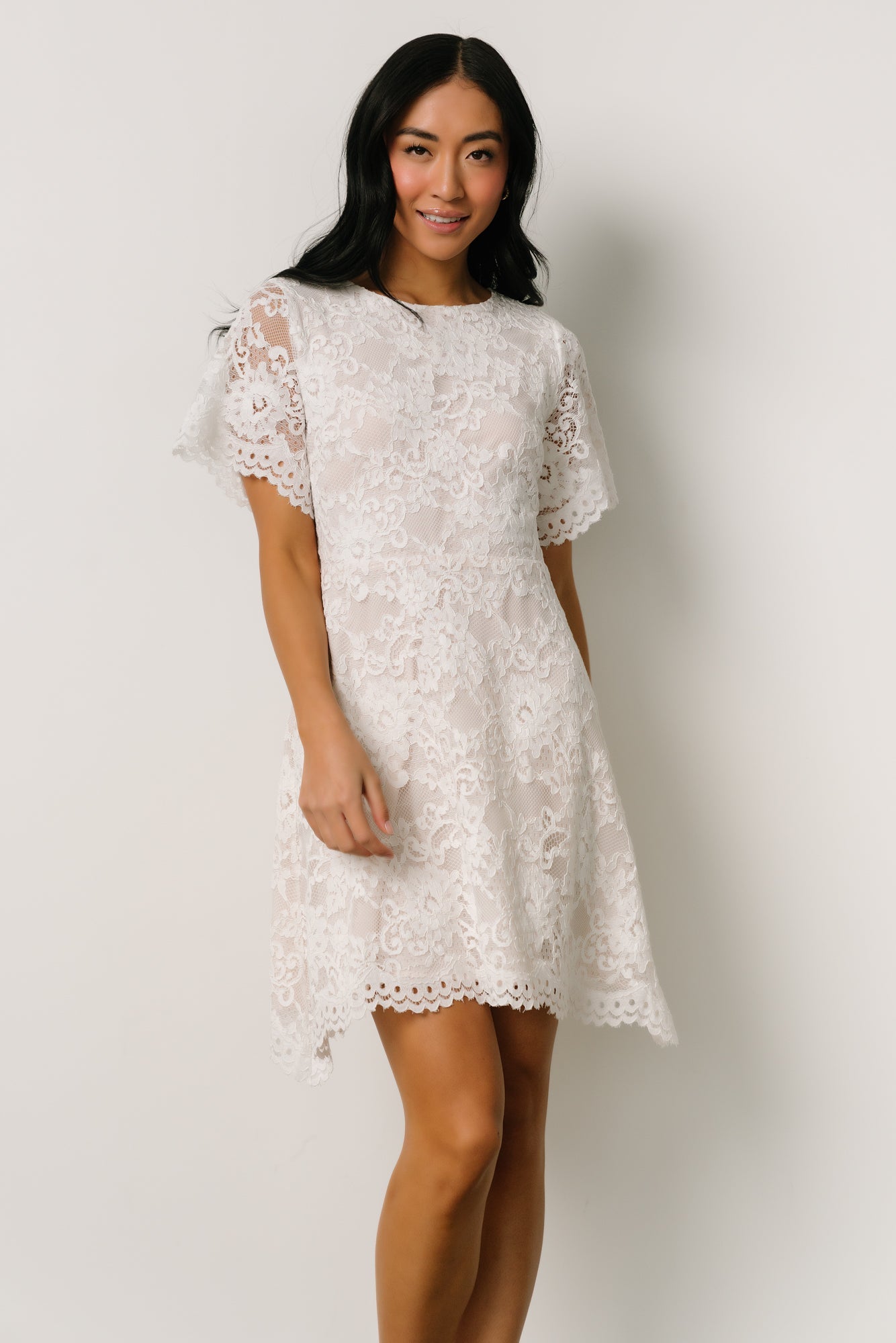 Aasha Lace Short Dress | Off White - Baltic Born