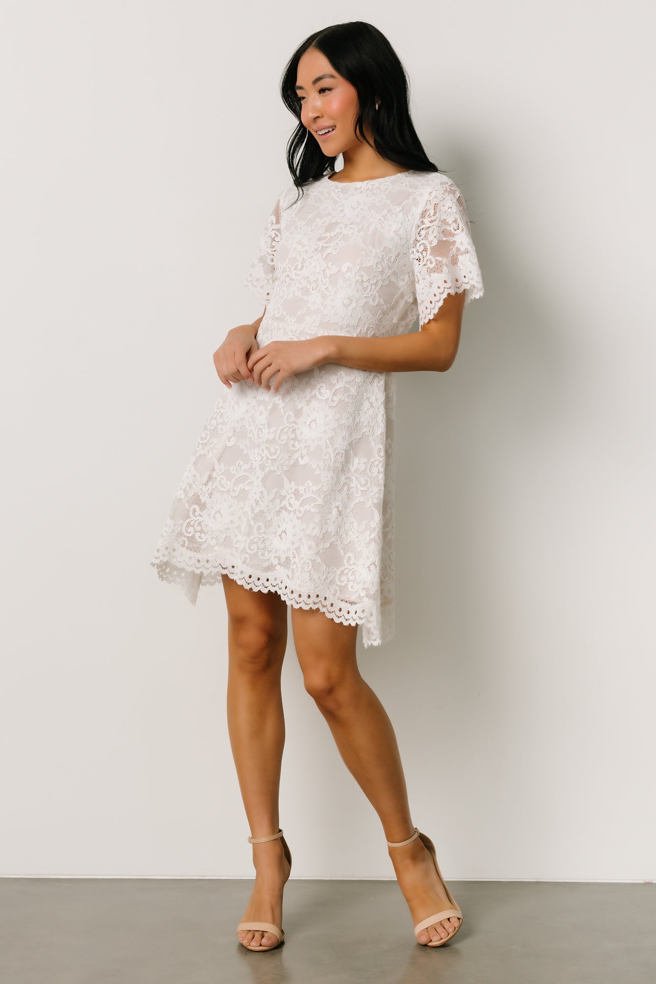 Aasha Lace Short Dress | Off White - Baltic Born