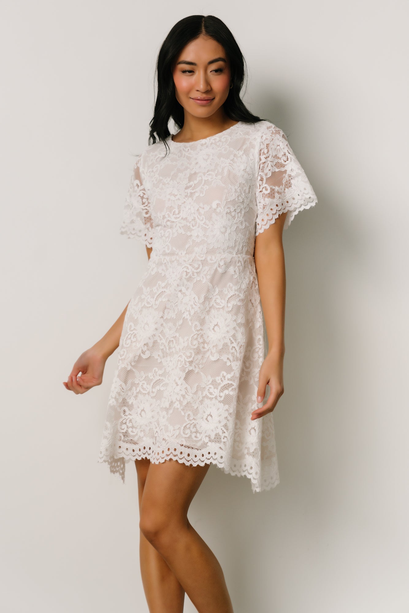 Aasha Lace Short Dress | Off White - Baltic Born