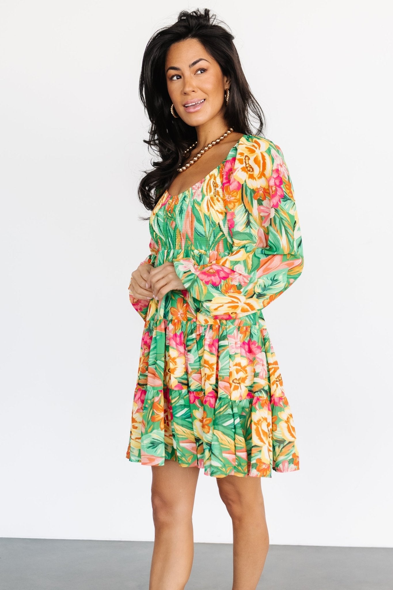 Acapulco Short Dress | Green Multi Print - Baltic Born