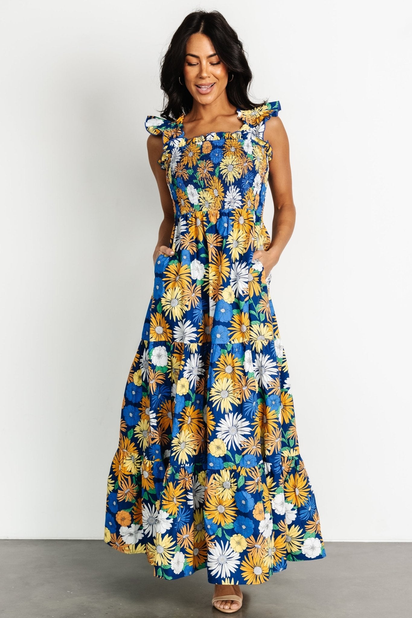 Adela Maxi Dress | Blue Multi Floral - Baltic Born