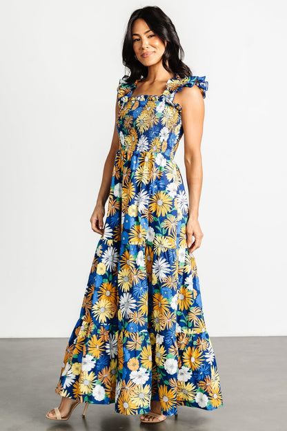 Adela Maxi Dress | Blue Multi Floral - Baltic Born