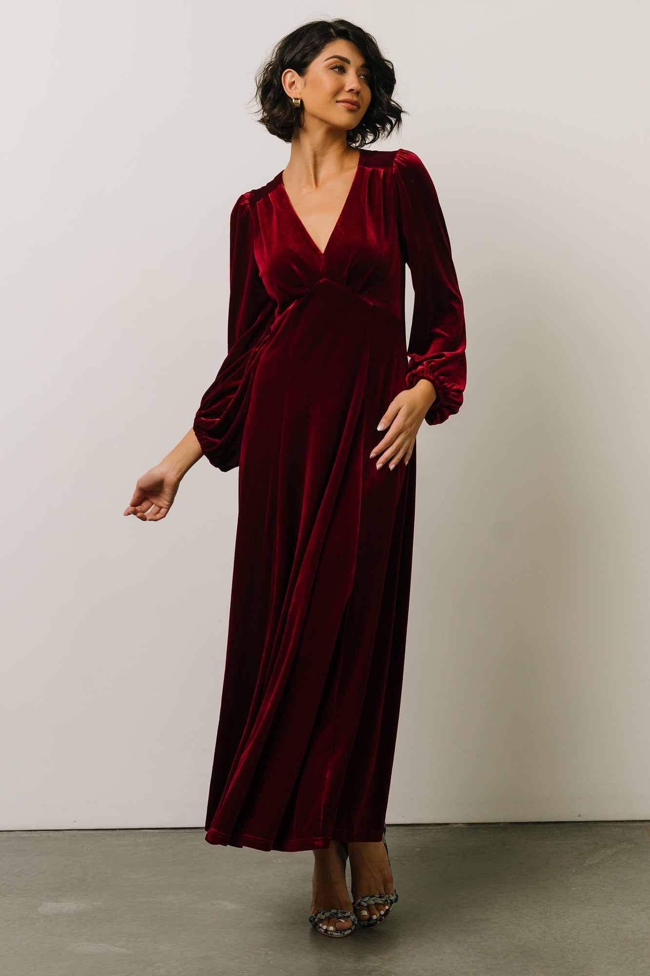 Adelita Velvet Maxi Dress | Merlot - Baltic Born