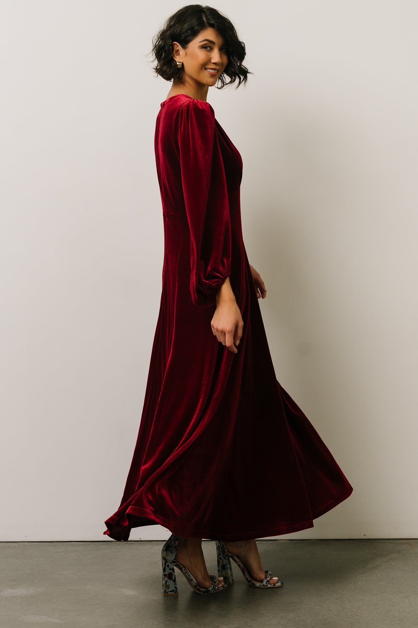 Adelita Velvet Maxi Dress | Merlot - Baltic Born