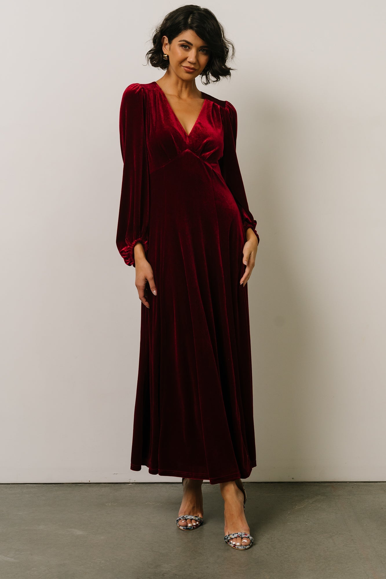 Adelita Velvet Maxi Dress | Merlot - Baltic Born