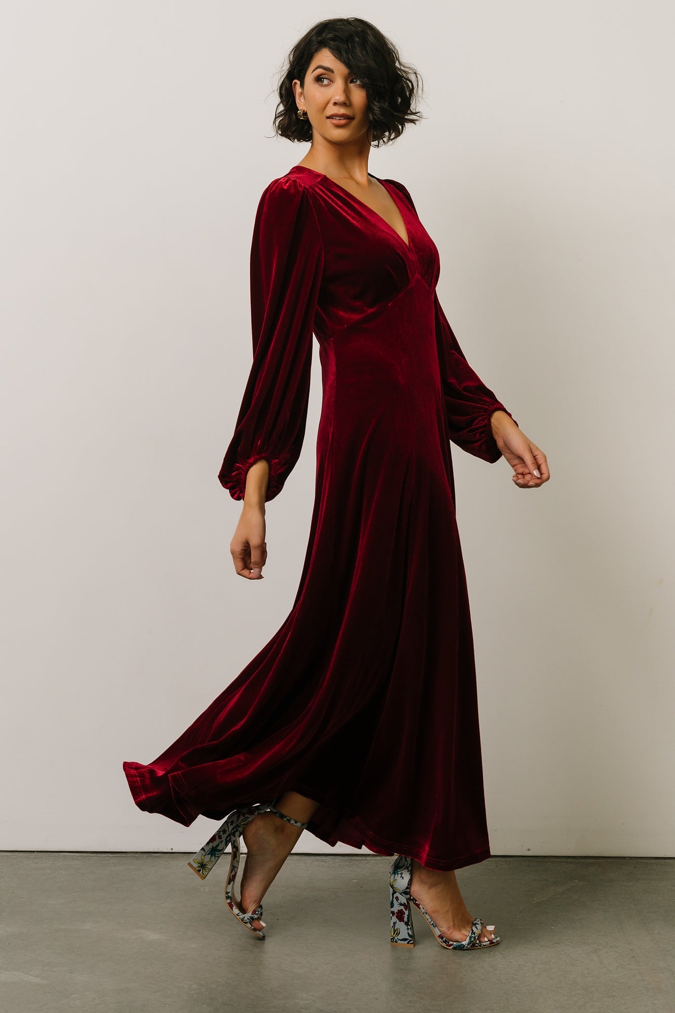 Adelita Velvet Maxi Dress | Merlot - Baltic Born