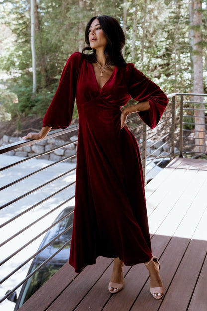 Adelita Velvet Maxi Dress | Merlot - Baltic Born