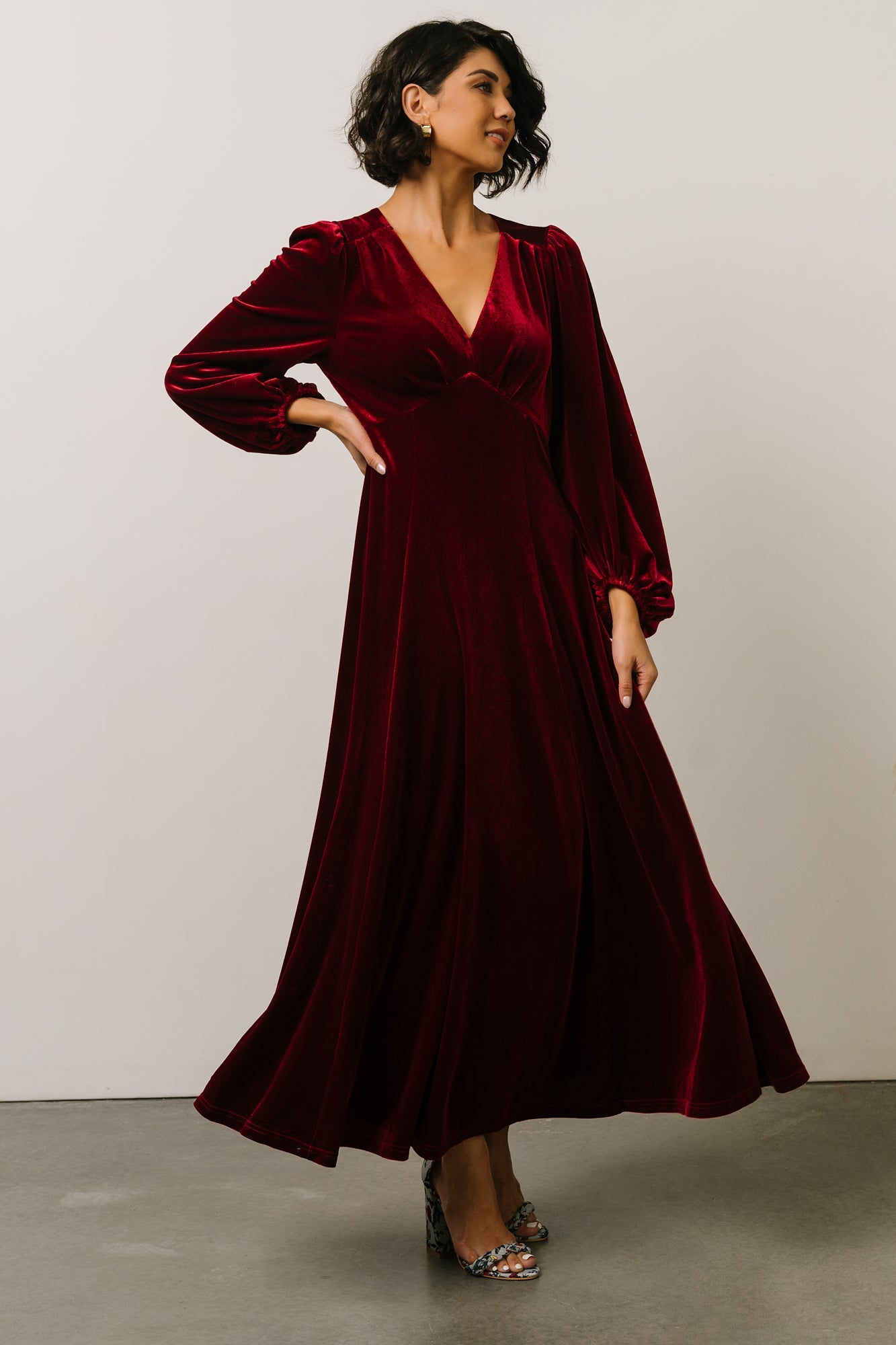 Adelita Velvet Maxi Dress | Merlot - Baltic Born