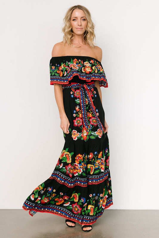 Alejandra Maxi Dress | Black Multi Floral - Baltic Born