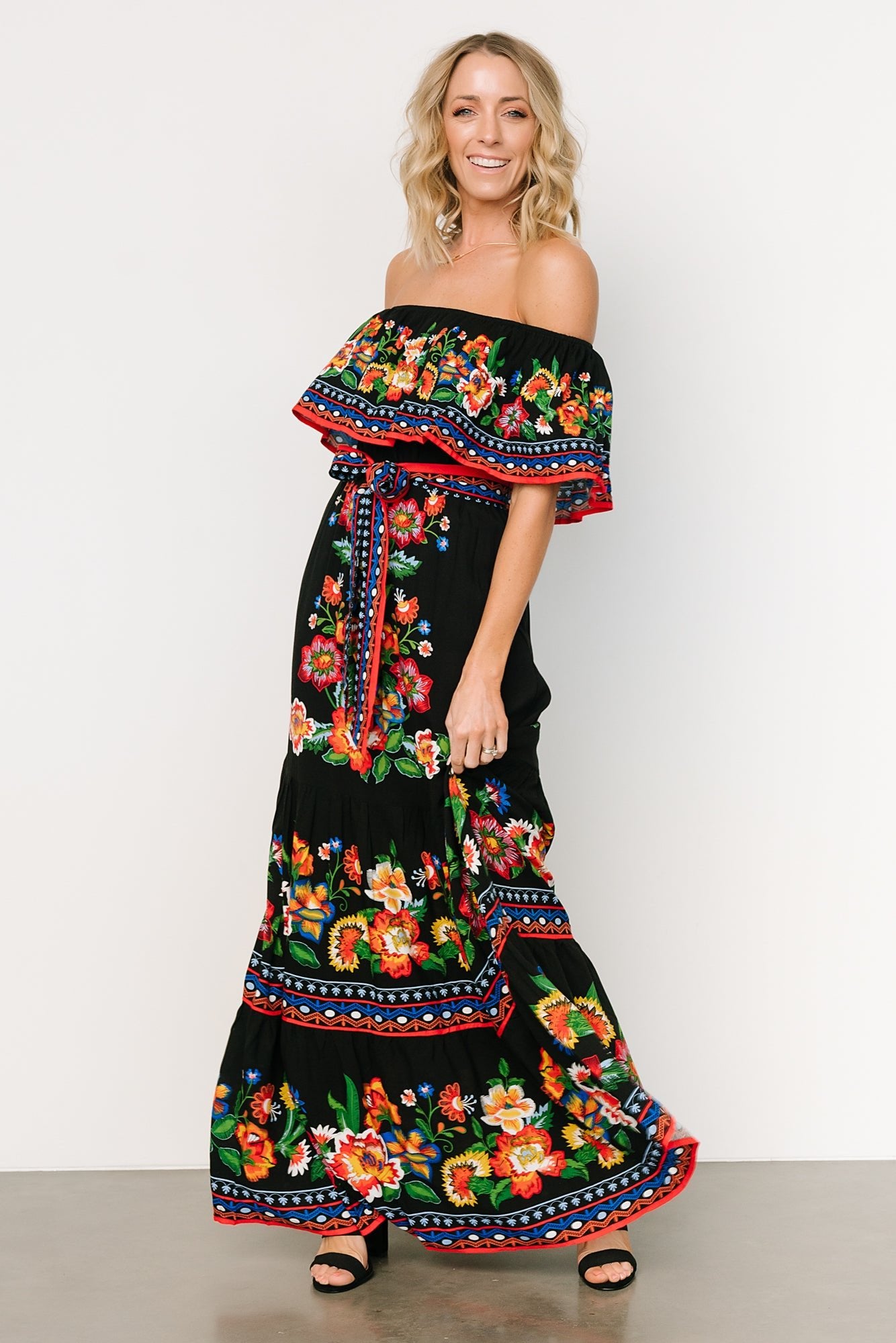 Alejandra Maxi Dress | Black Multi Floral | Baltic Born