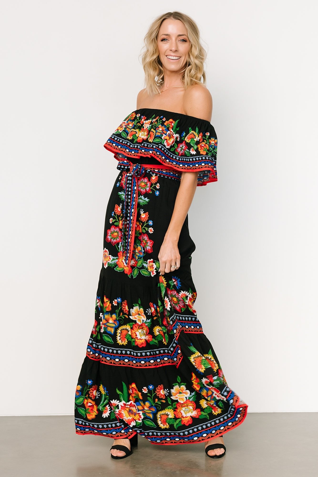 Alejandra Maxi Dress | Black Multi Floral - Baltic Born