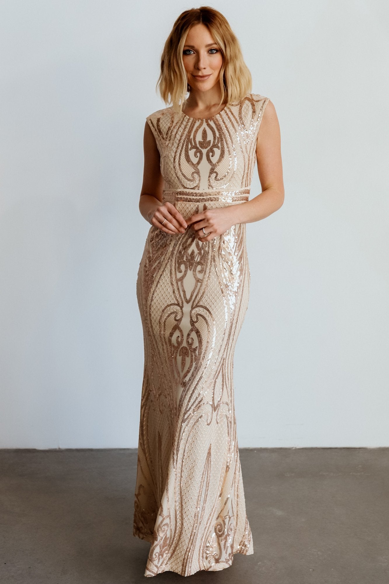 Alessia Sequin Gown | Champagne - Baltic Born