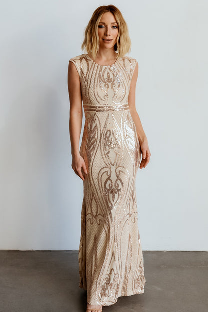 Alessia Sequin Gown | Champagne - Baltic Born