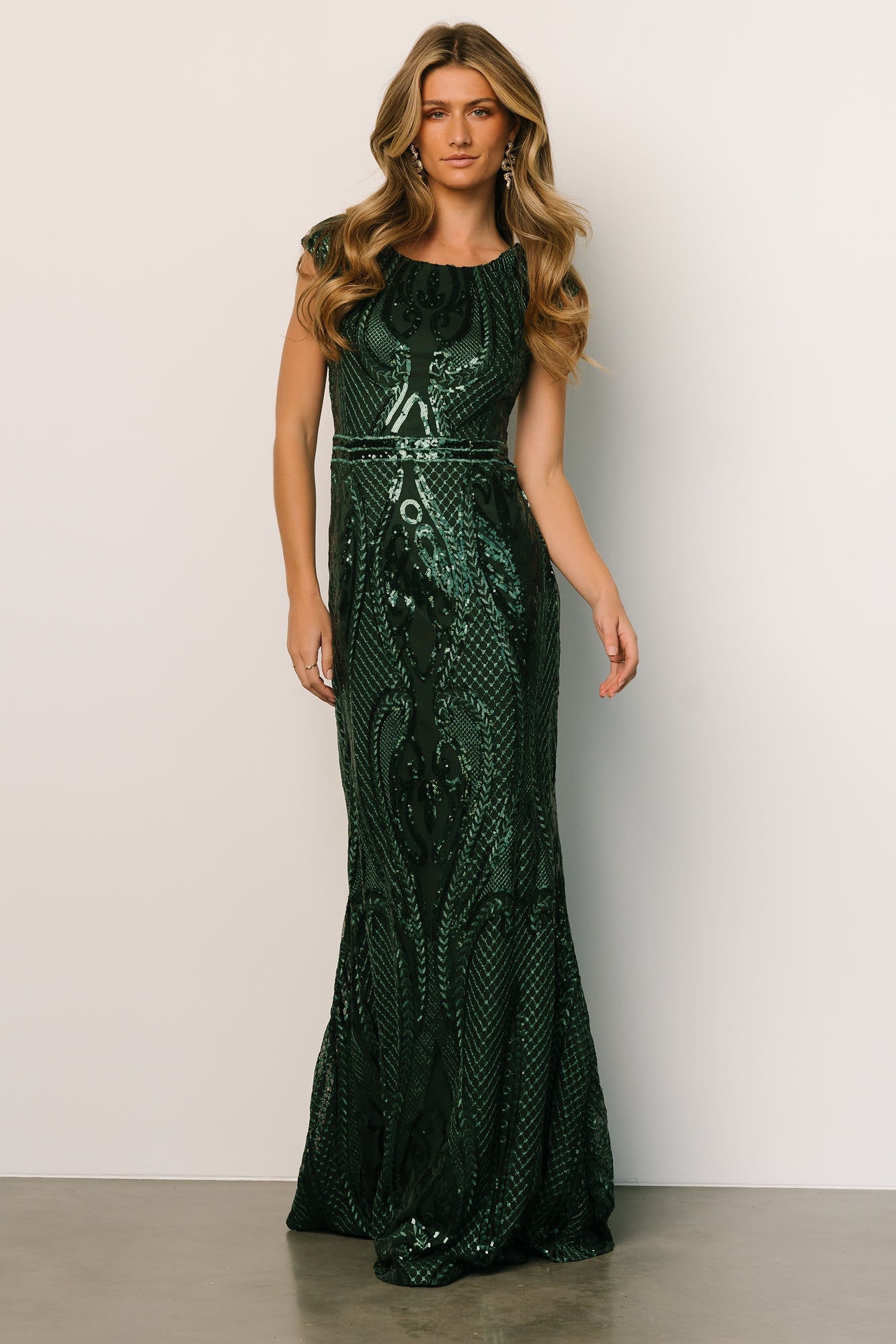Alessia Sequin Gown | Green