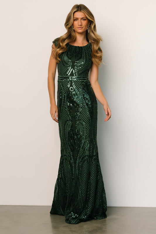 Alessia Sequin Gown | Green - Baltic Born