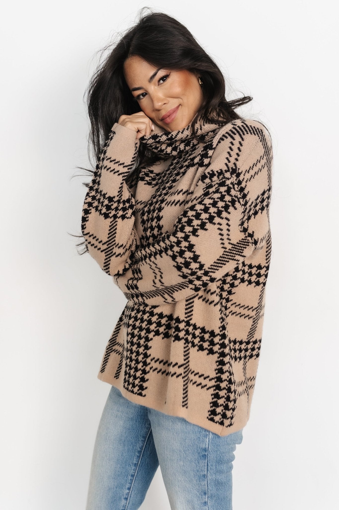 Alexander Turtleneck Sweater | Taupe + Black - Baltic Born