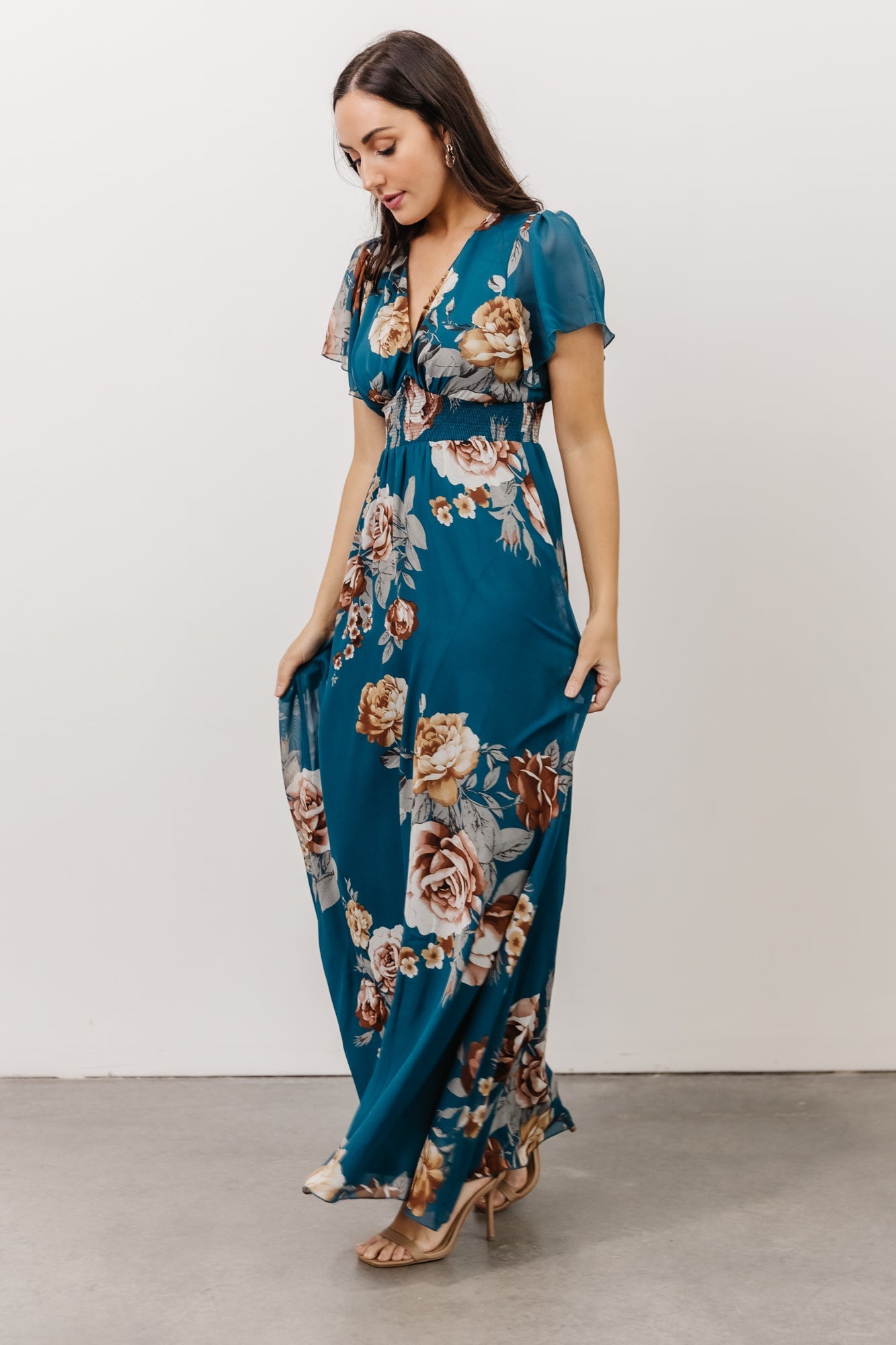 Alexandria Smocked Maxi Dress | Blue Floral - Baltic Born