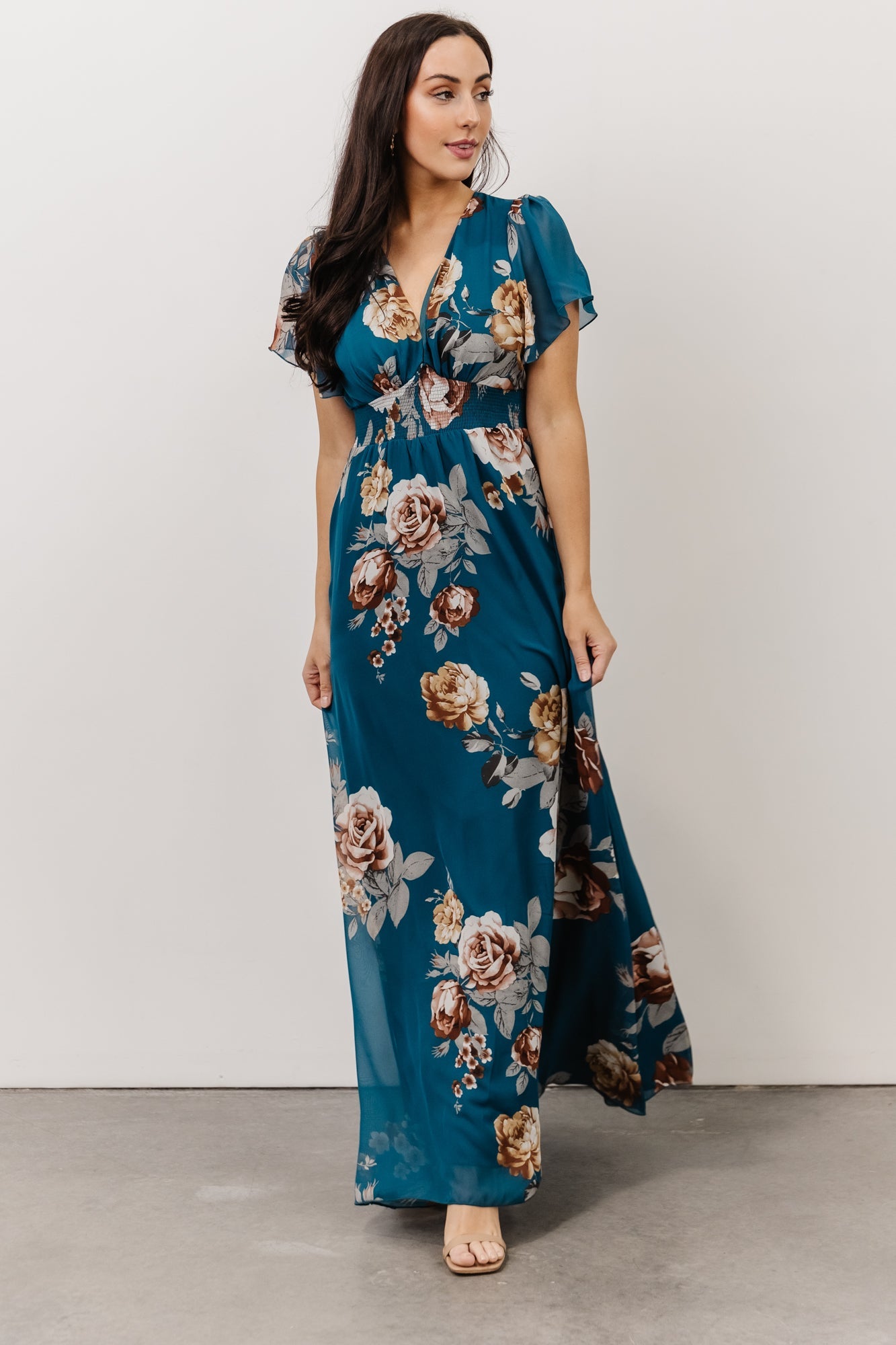 Alexandria Smocked Maxi Dress | Blue Floral - Baltic Born