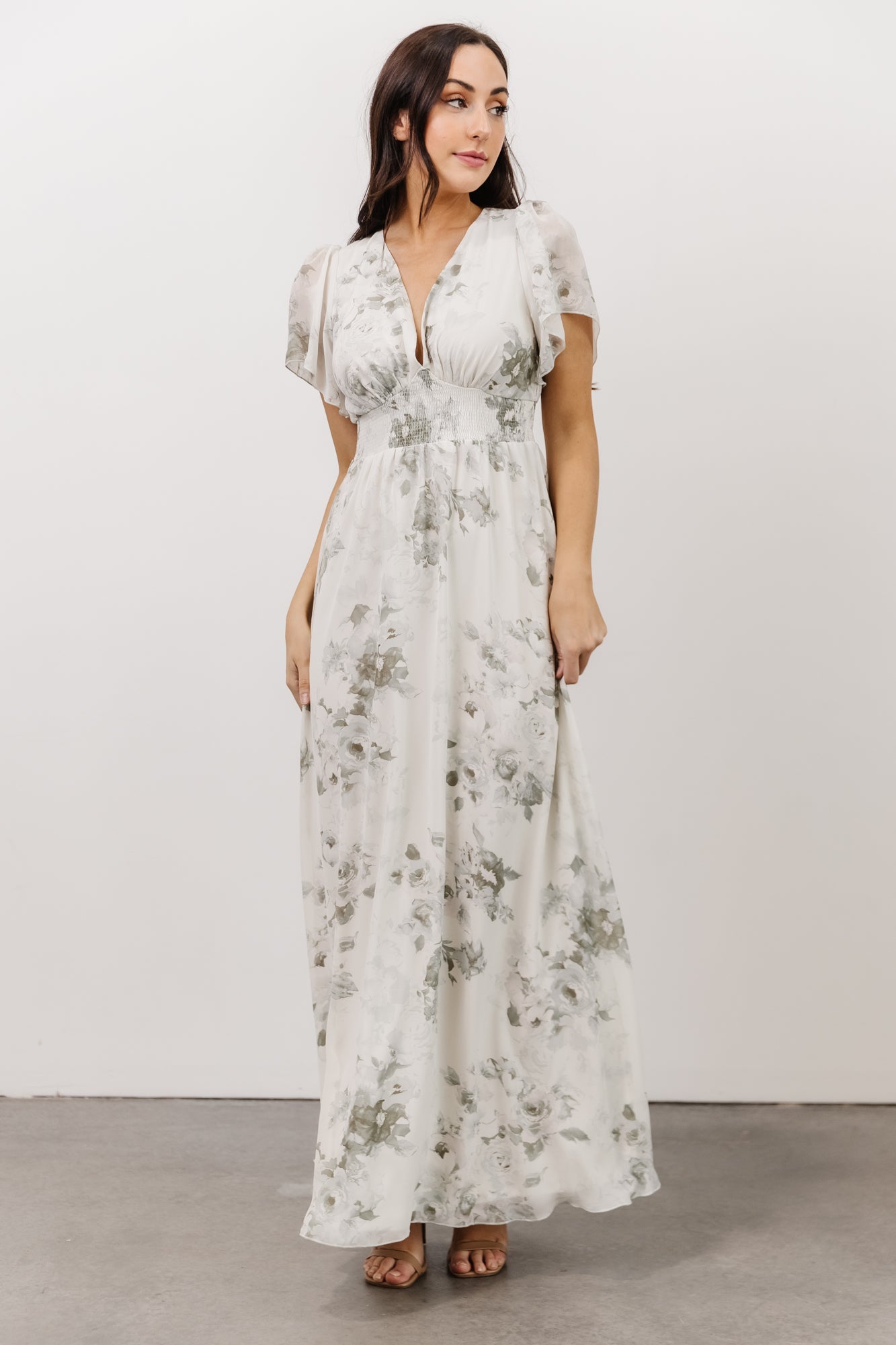 Alexandria Smocked Maxi Dress | Dusty Sage Floral - Baltic Born