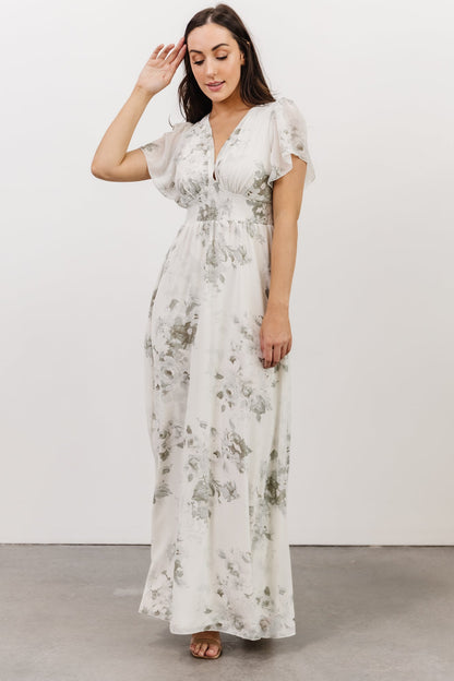 Alexandria Smocked Maxi Dress | Dusty Sage Floral - Baltic Born