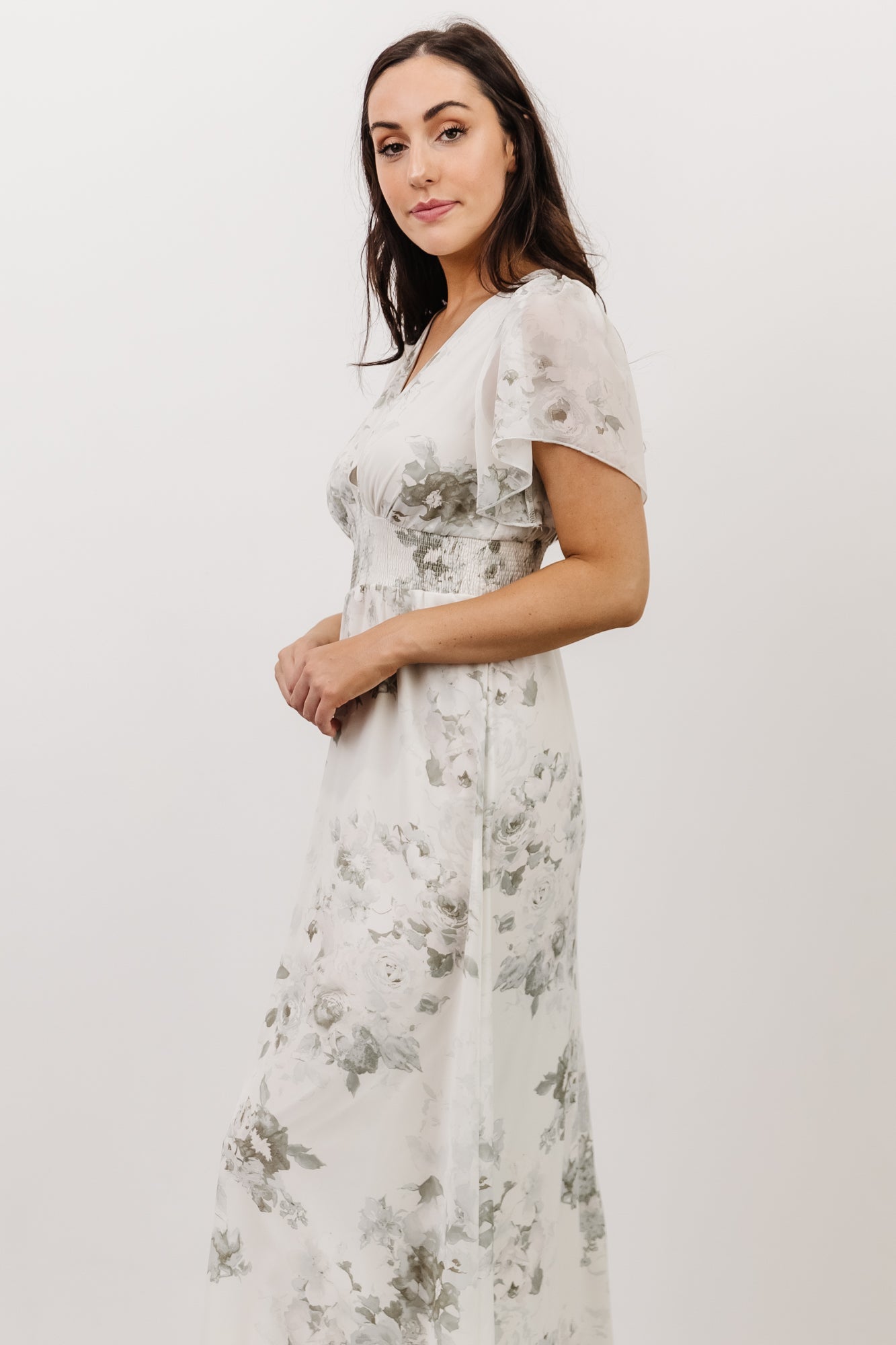 Alexandria Smocked Maxi Dress | Dusty Sage Floral - Baltic Born