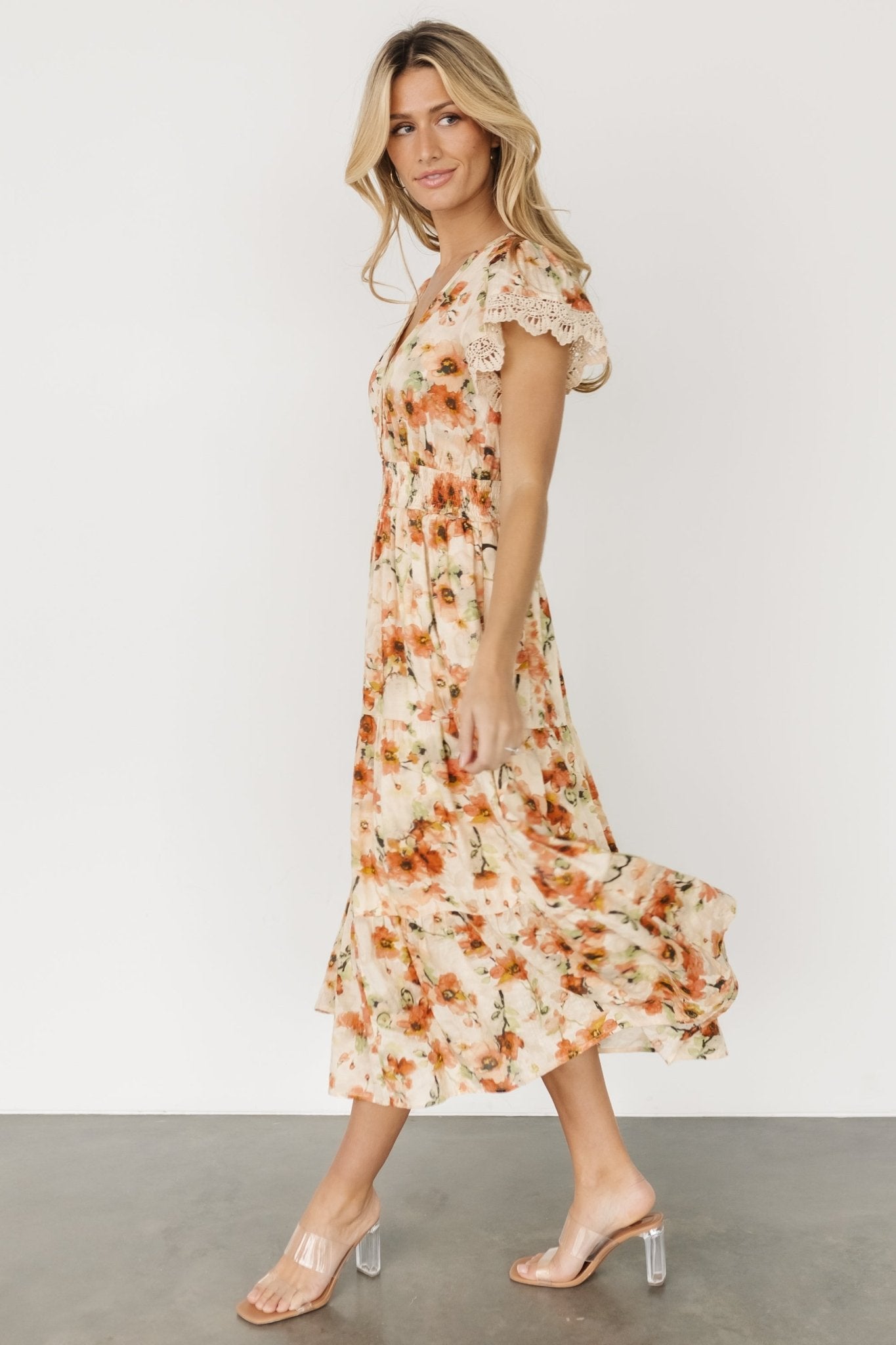 Aliyah Midi Dress | Cream Multi Floral | Baltic Born