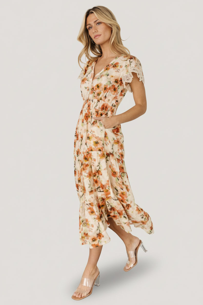Aliyah Midi Dress | Cream Multi Floral | Baltic Born