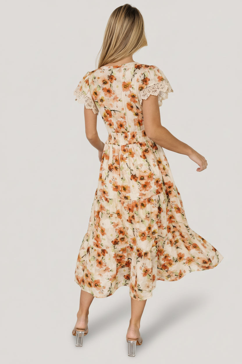Aliyah Midi Dress | Cream Multi Floral | Baltic Born
