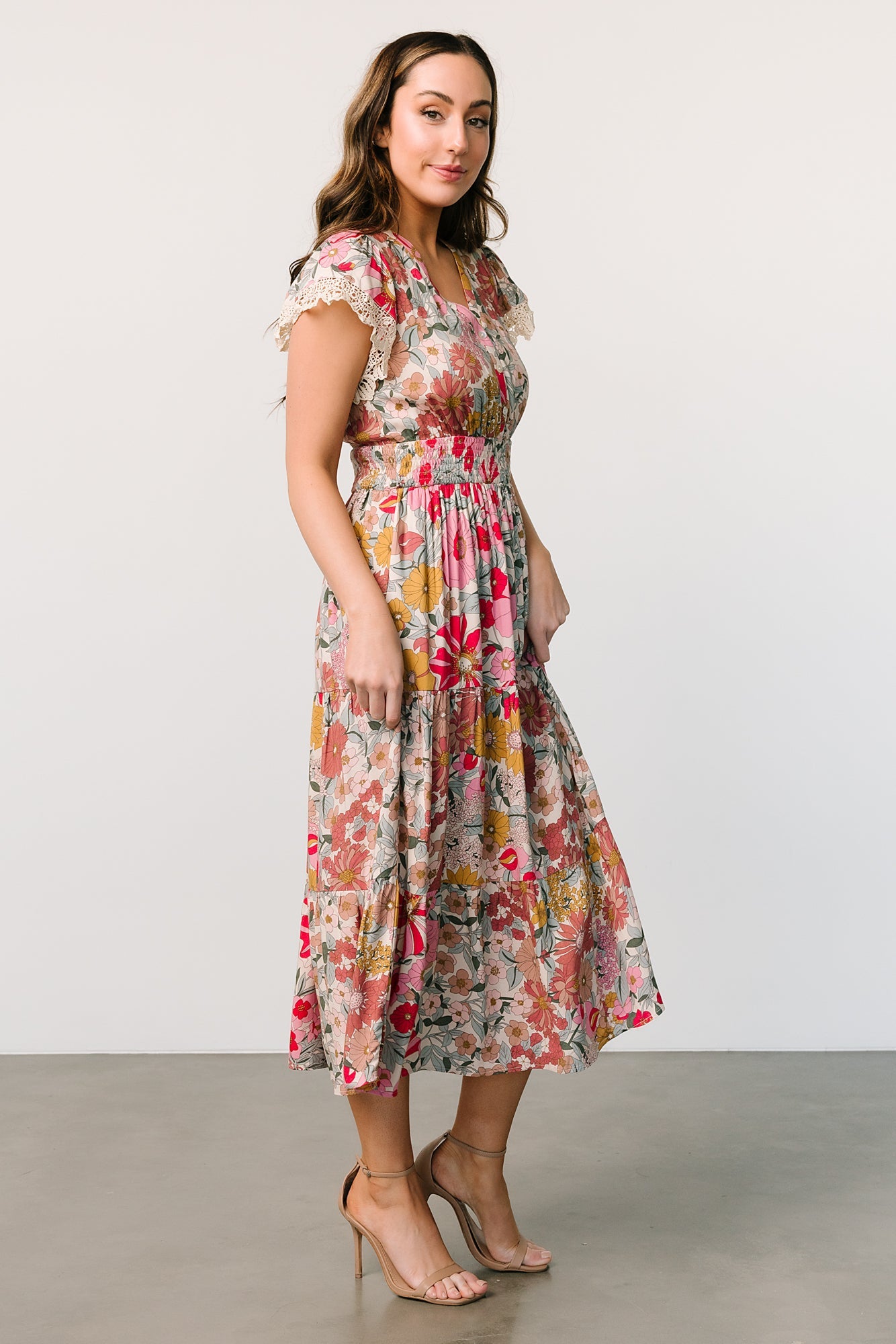 Aliyah Midi Dress | Cream Multi Floral - Baltic Born