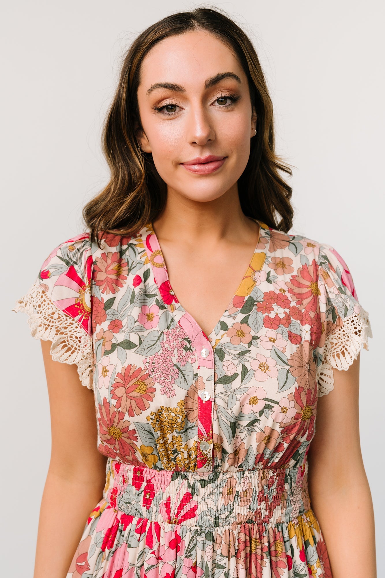 Aliyah Midi Dress | Cream Multi Floral | Baltic Born