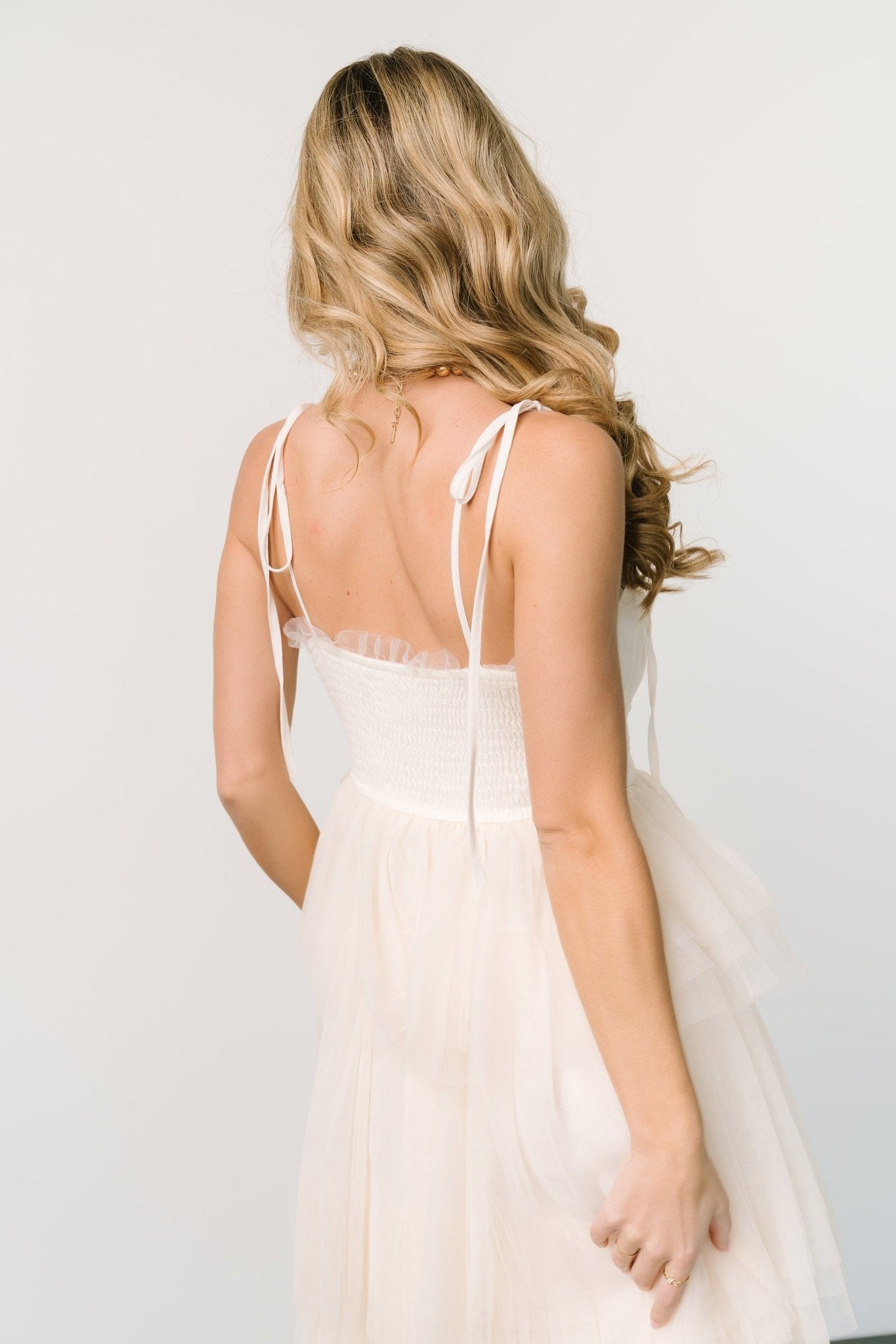 Alora Tulle Tiered Maxi Dress | Cream - Baltic Born