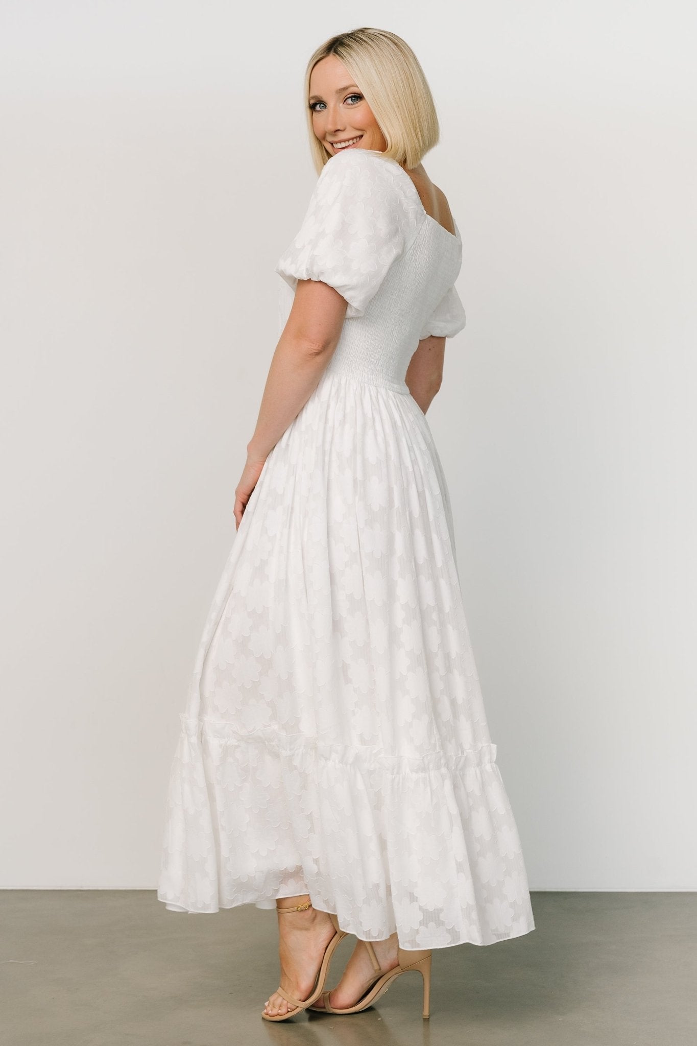 Alta Jacquard Maxi Dress | Off White - Baltic Born